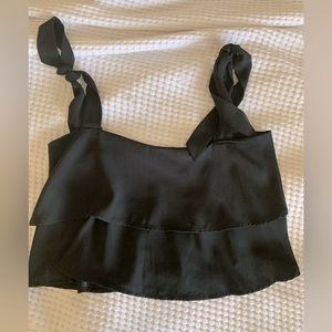 TOBI black ruffle halter top🌼